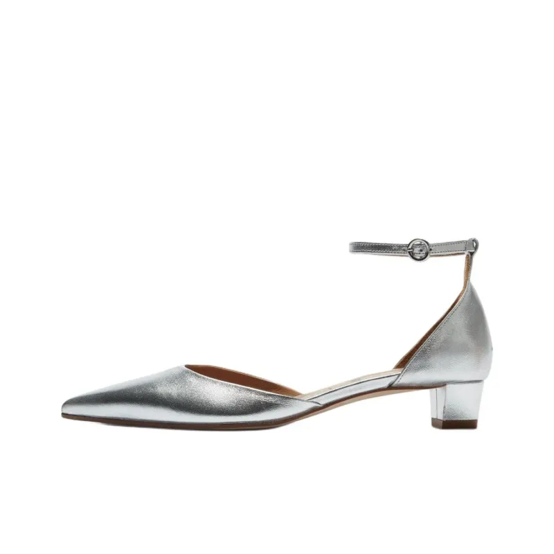Aeyde Perrine Chunky Heel High Heels 3cm Women's Silver-0