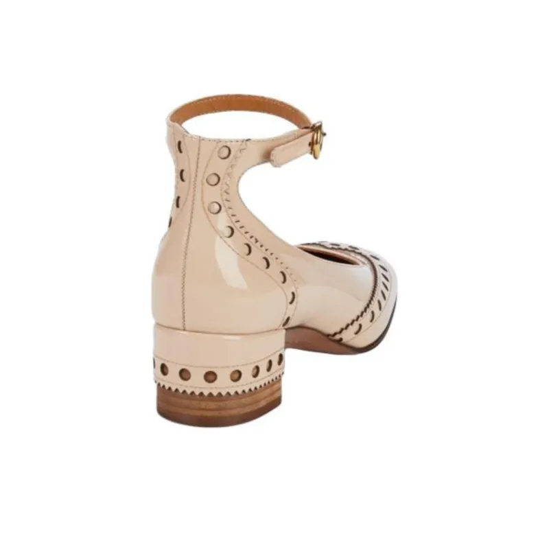 Chloe Perry Chunky Heel High Heels 5cm Women's Brown-3