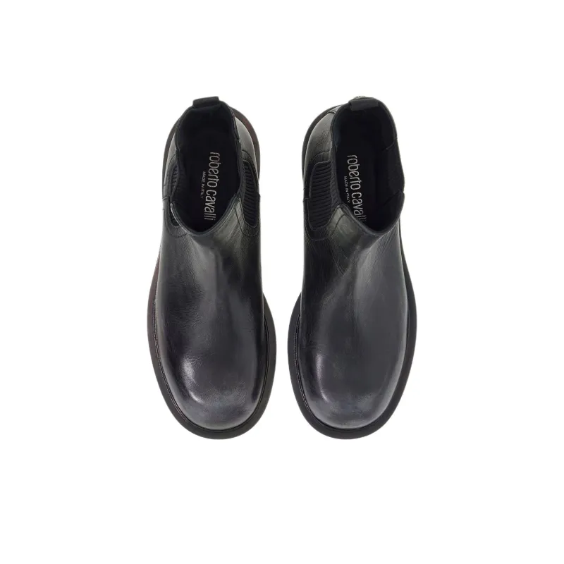 Roberto Cavalli Short Chelsea Boots Men's Black-4