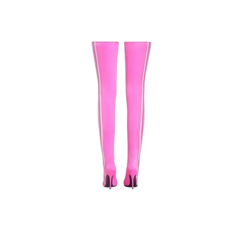 Adidas x Balenciaga Knife Knee High Boots 11cm Women's Pink White-4