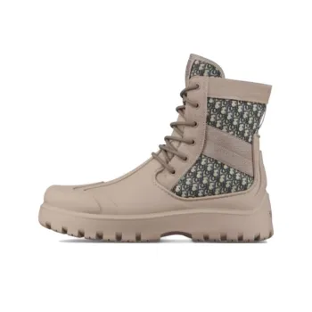 DIOR Garden Lace Up Ankle Boots Brown Rubber