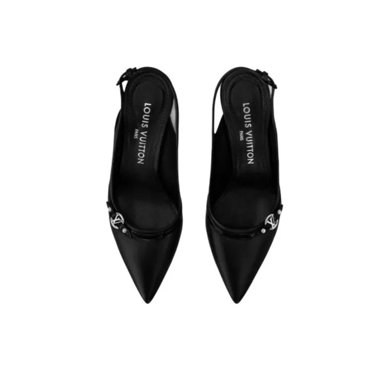 LOUIS VUITTON 6AM Slim Heel High Heels 7.5cm Women's Black-3