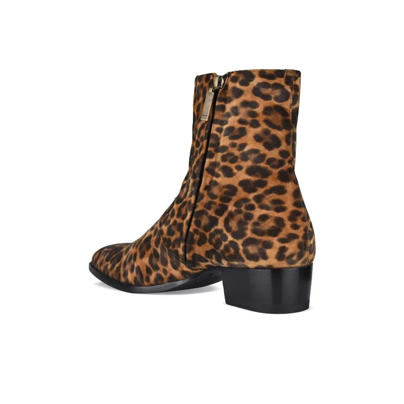 SAINT LAURENT Wyatt Ankle Boots 4cm Women's Brown-2