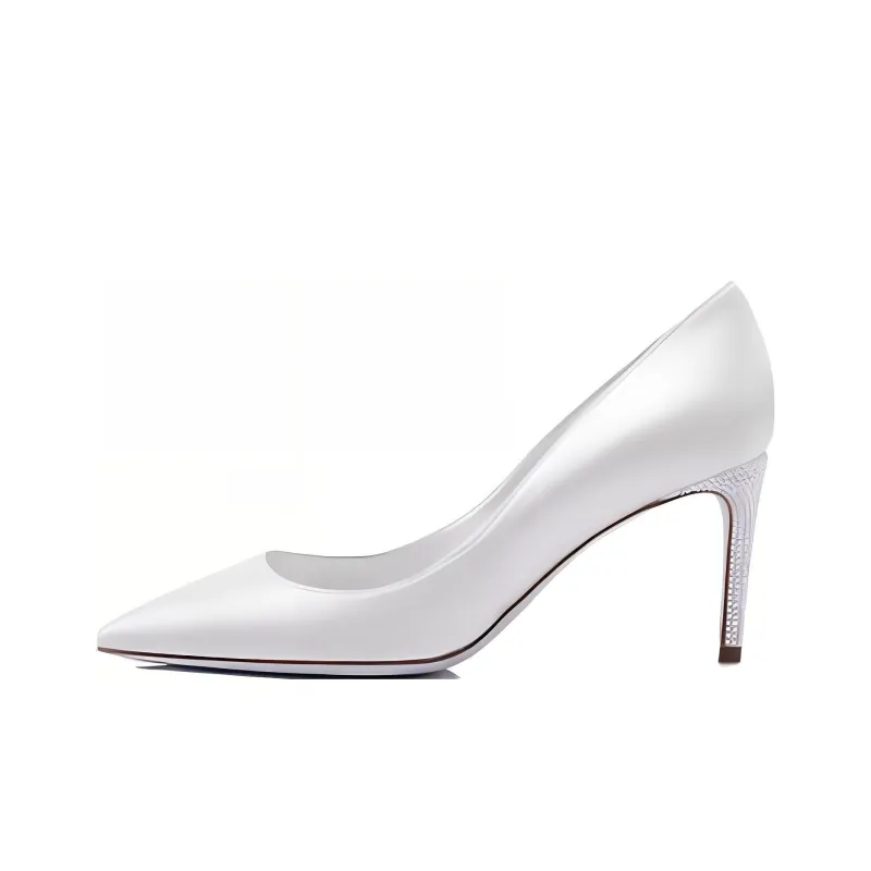RENE CAOVILLA Yasmine Slim Heel High Heels 7cm Women's White-0