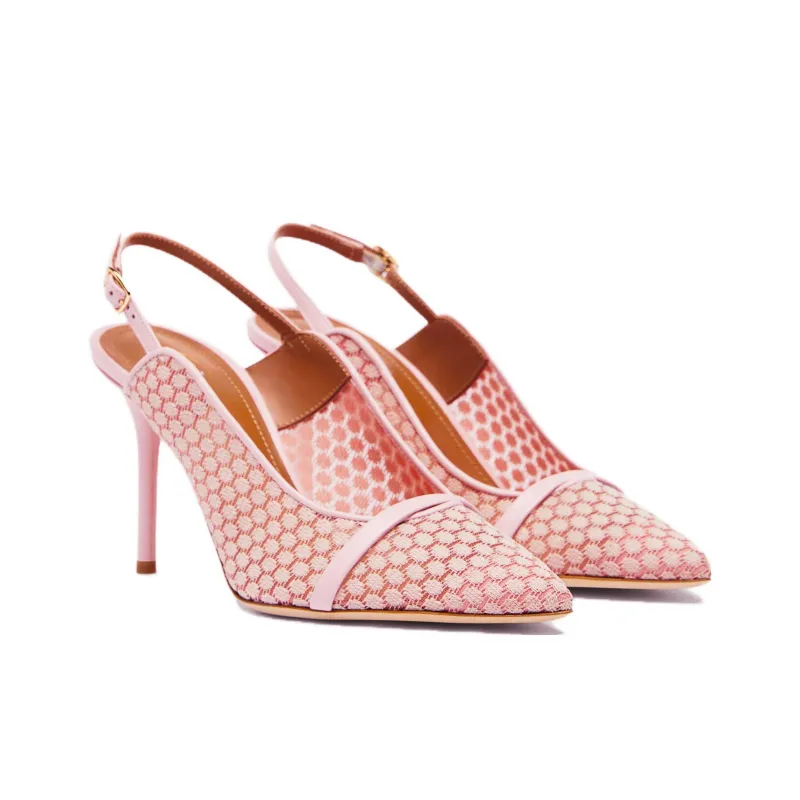 Malone Souliers Marion 85mm Mesh Slingback Pumps-2