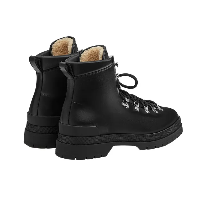HERMES Denivele Ankle Boots Men's Black-4
