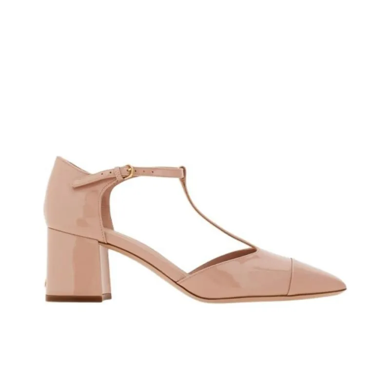 FERRAGAMO Block Heel High Heels 6cm Women's Pink-1