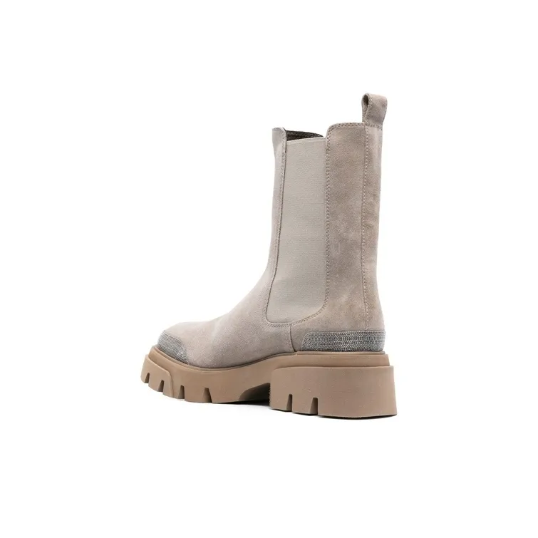 Brunello Cucinelli Chelsea Boots Women's Gray-3