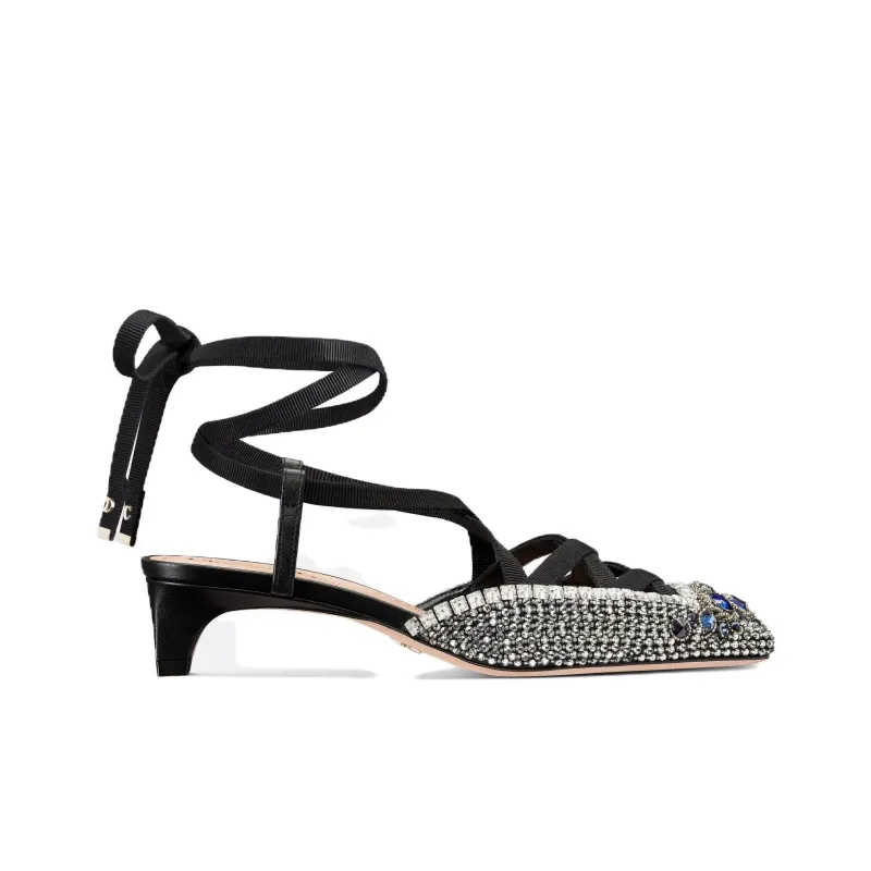 DIOR D Envol Cone Heel High Heels 4cm Women's Black-1