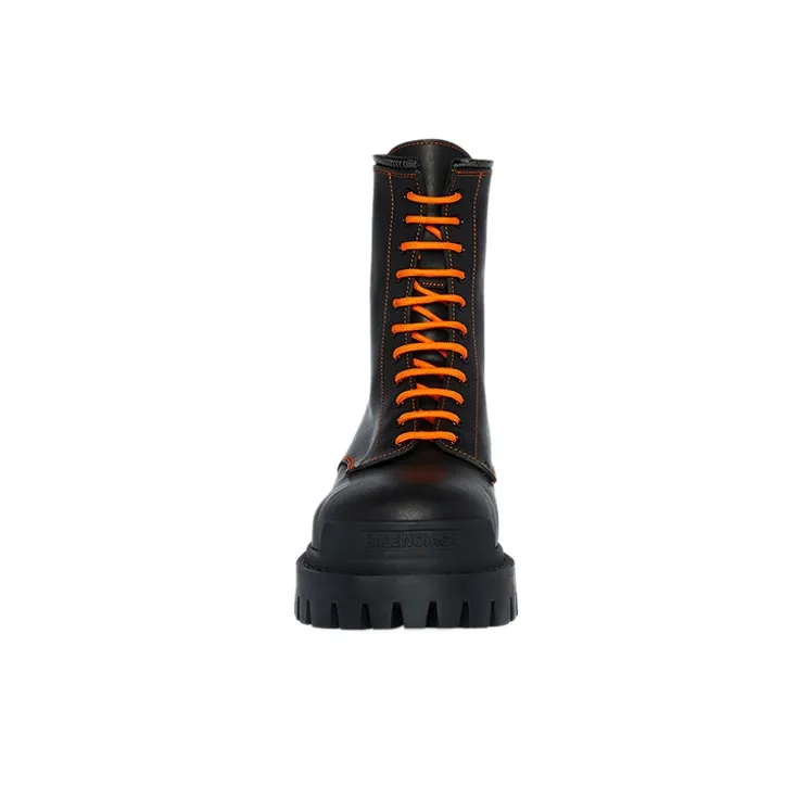 Balenciaga Master Tiger Year Collection Short Martin Boot Men's Black Orange-2