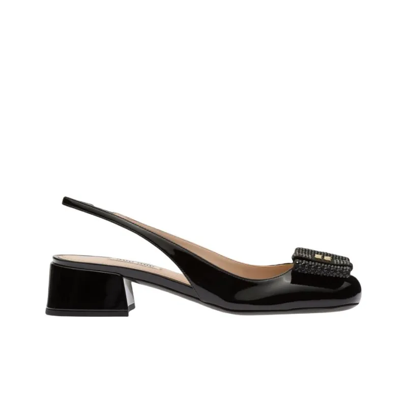 MIU MIU Block Heel High Heels Women's Black-1