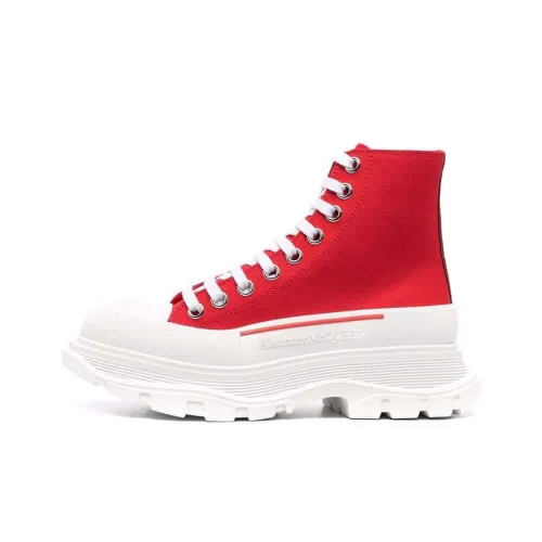 Alexander McQueen Tread Slick Ankle Boots Women's Red White