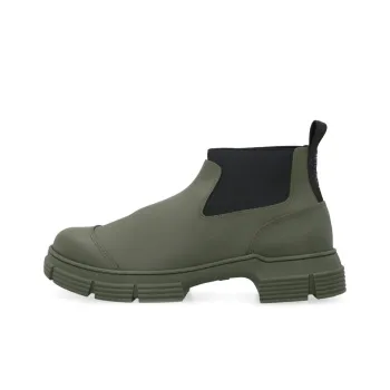 GANNI Crop City Ankle Length Chelsea Boots Women's Green