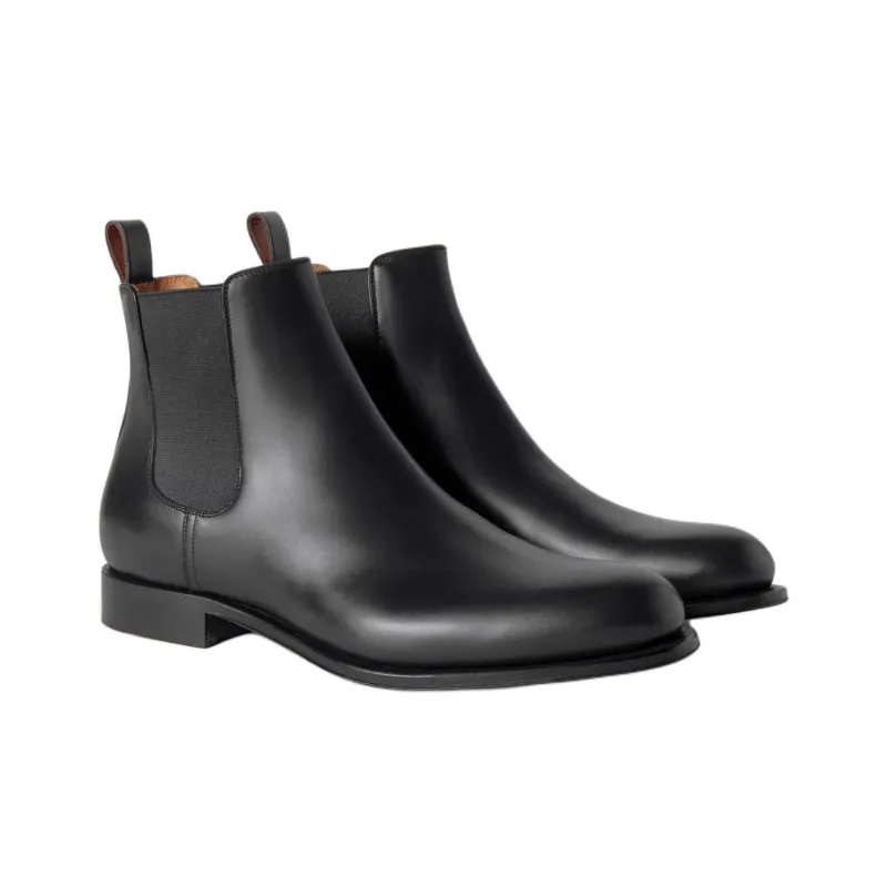 Loro Piana Rory Walk Short Chelsea Boots Men's Black-2