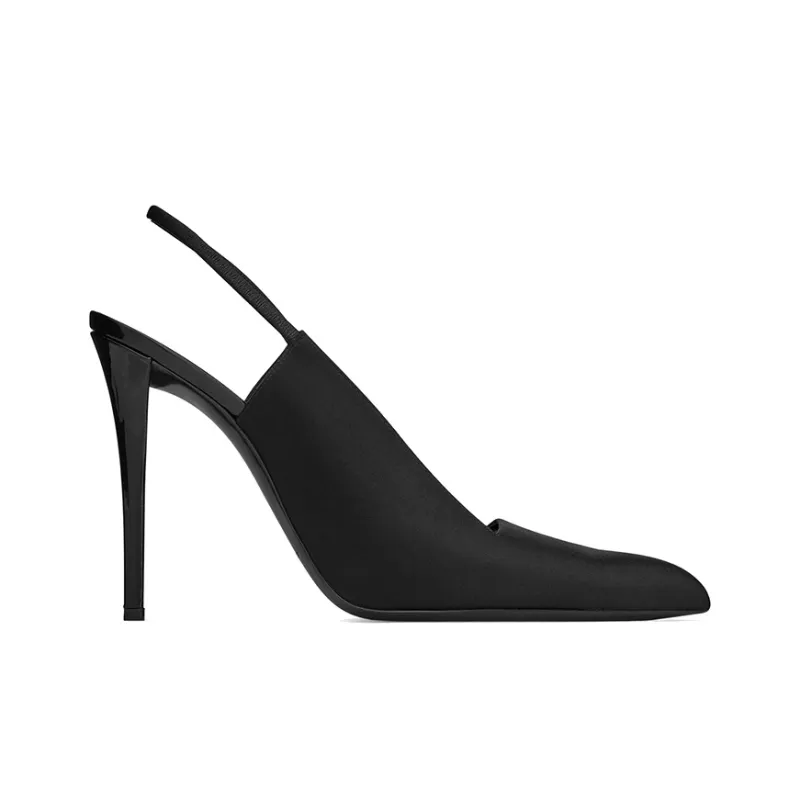 SAINT LAURENT Raven Slim Heel High Heels 11cm Women's Black-1