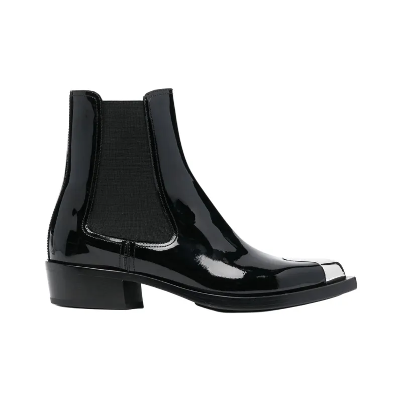 Alexander McQueen Patent Ankle Boots-1