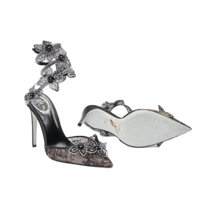 René Caovilla Floriane 105mm Lace Pumps-4