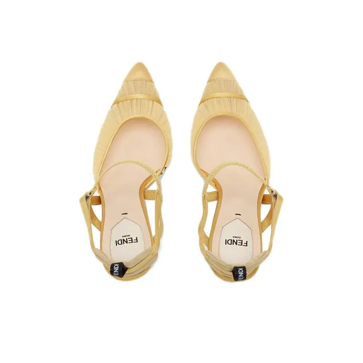 FENDI Colibri Slim Heel High Heels Women's Yellow-3