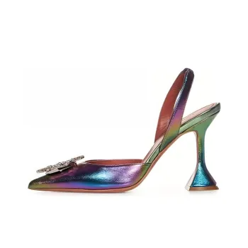 AMINA MUADDI Begum Sling 90mm Iridescent Pumps
