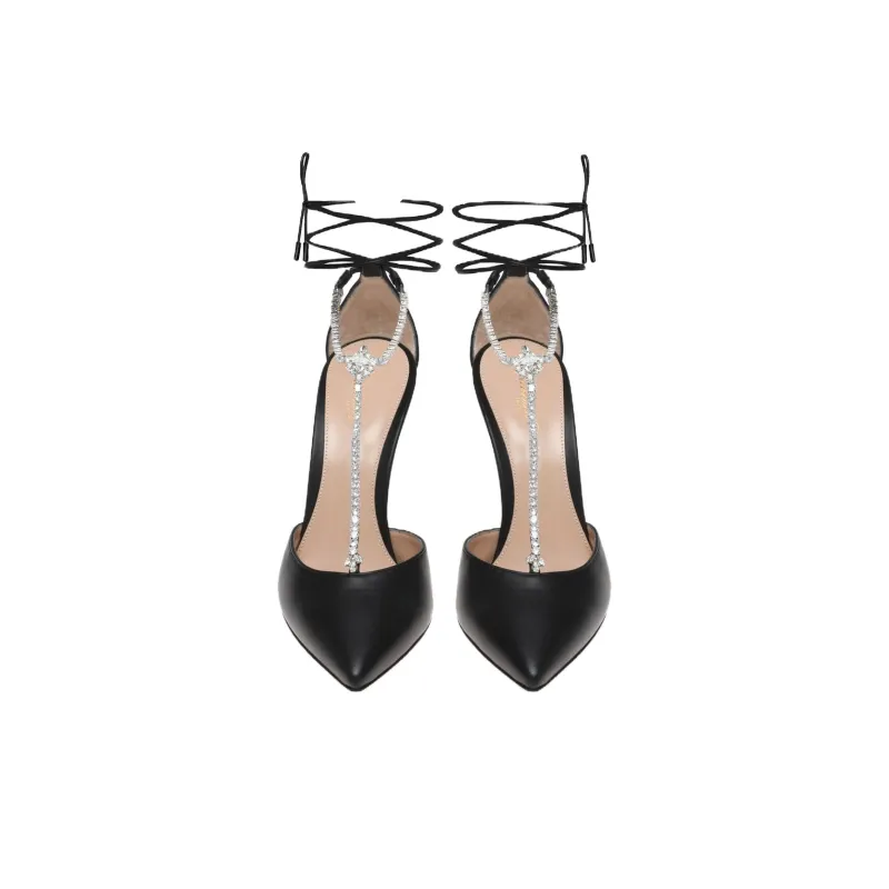 GIANVITO ROSSI Brilliant Slim Heel High Heels 10.5cm Women's Black-3