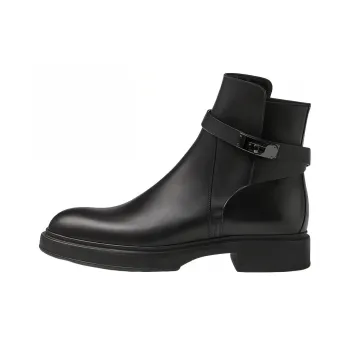 HERMES Veo Ankle Boots Men's Black