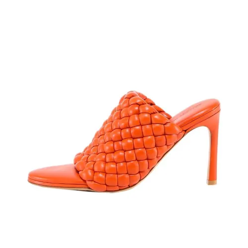 Bottega Veneta Curve Leather Sandals Orange Women's