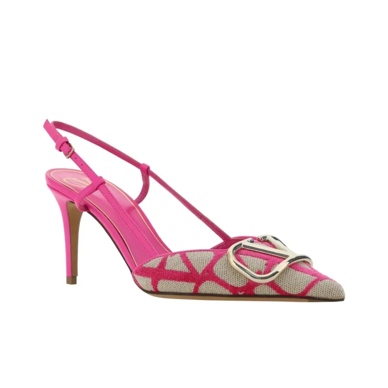 Valentino VLogo Signature Pointed Toe Slingback Pumps-2