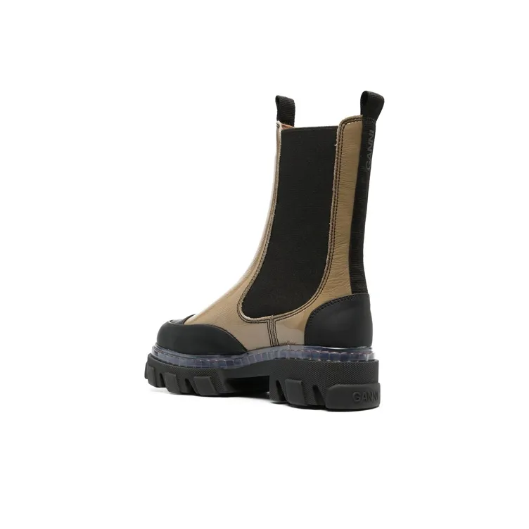 GANNI Short Chelsea Boots 5cm Women's Umber Black-3