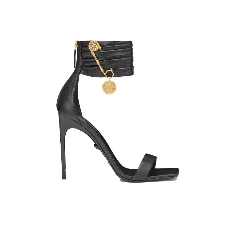 VERSACE Slim Heel High Heels 11cm Women's Black-1