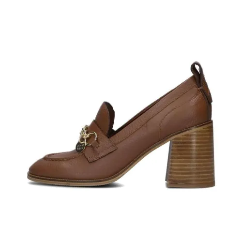 See By Chloe Chunky Heel High Heels 8cm Women's Brown