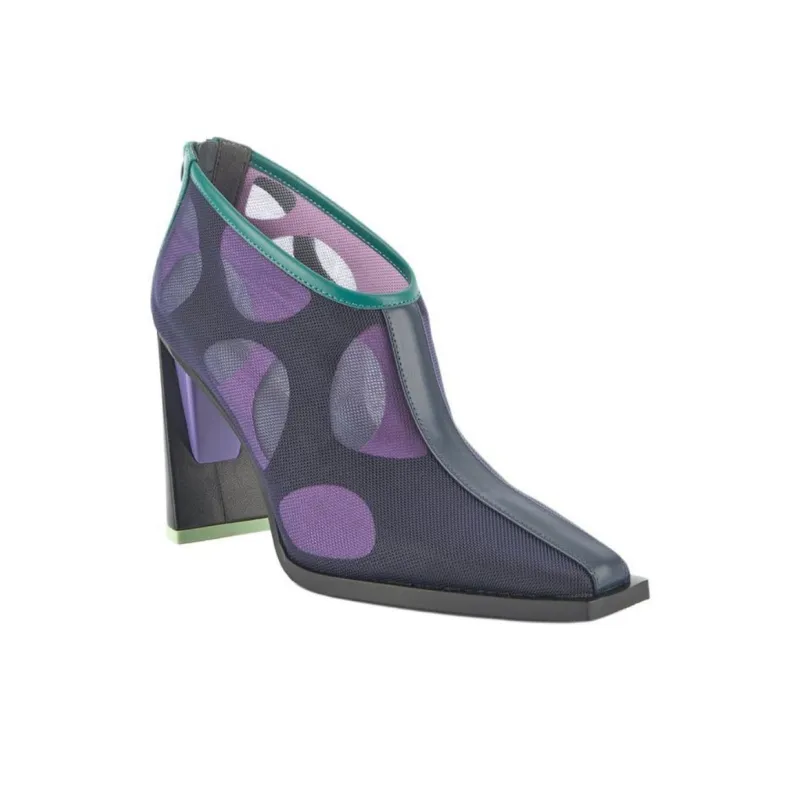 UNITED NUDE Zink Mesh Bootie Hi Ankle Boots 9cm Women's Purple-2