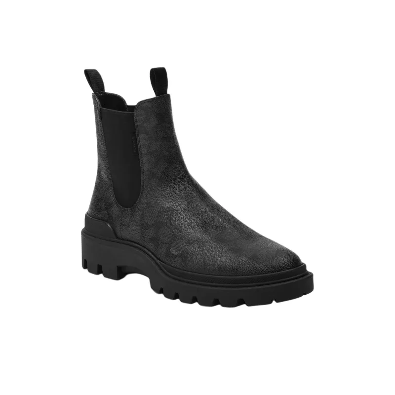 COACH Collin Short Chelsea Boots Men's Black-2
