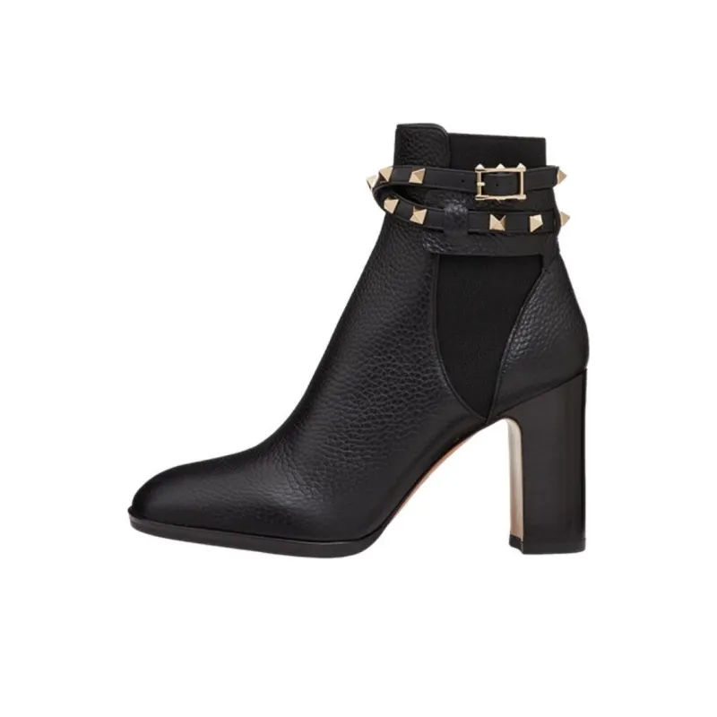 Valentino Rockstud GARAVANI Ankle Boots 9cm Women's Black-0