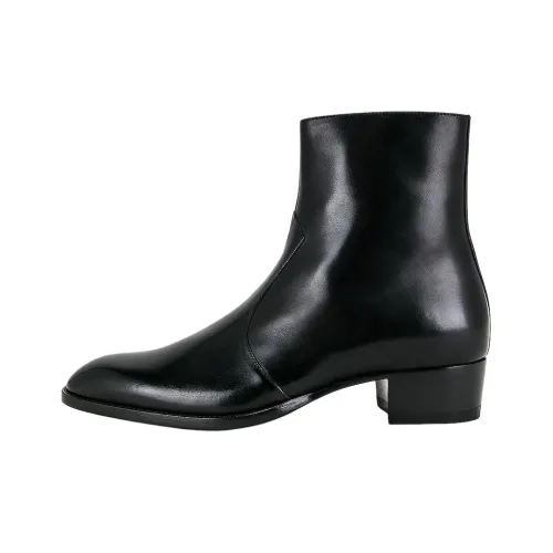 SAINT LAURENT Ankle Boots 4cm Men's Black