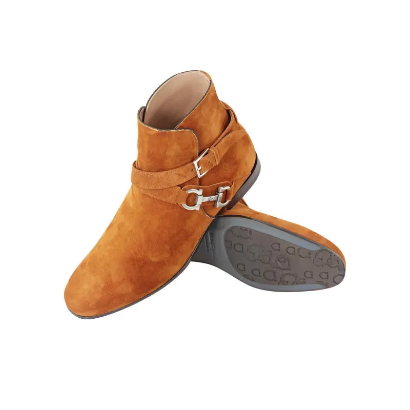 FERRAGAMO GANCINI Ankle Boots Men's Brown-2