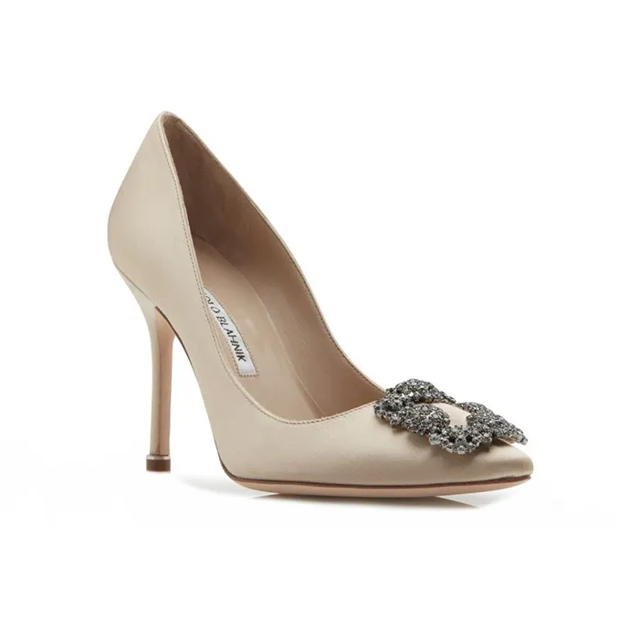 MANOLO BLAHNIK Slim Heel High Heels 10.5cm Women's Champagne-2