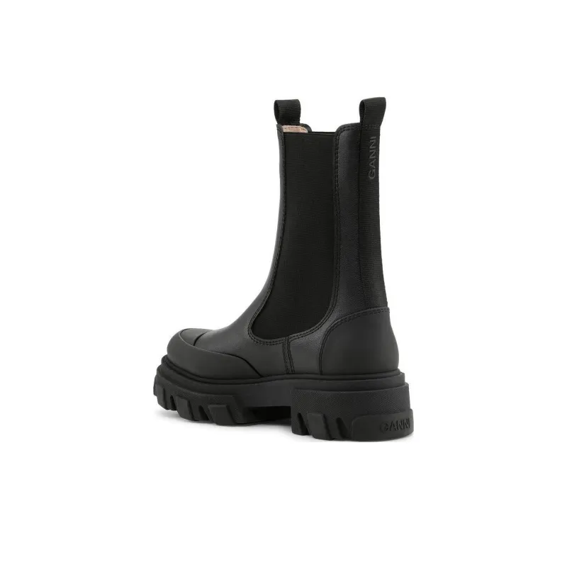 GANNI Short Chelsea Boots Unisex Black-4