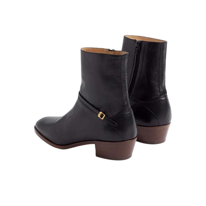Valentino Pat Almond Toe Ankle Boots-3