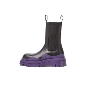 Bottega Veneta Tire Chelsea Boots Men's Black Purple