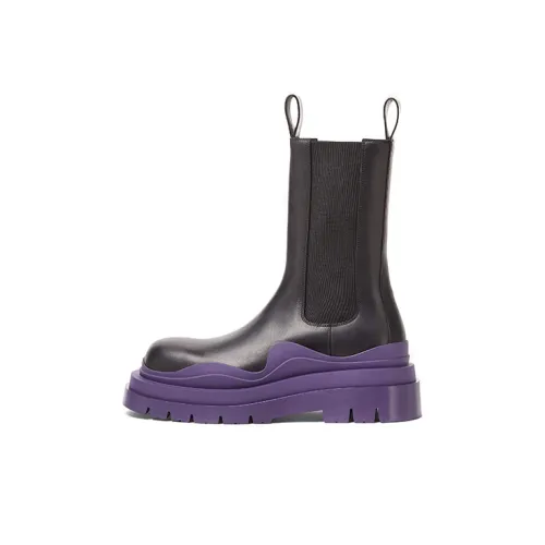 Bottega Veneta Tire Chelsea Boots Men's Black Purple
