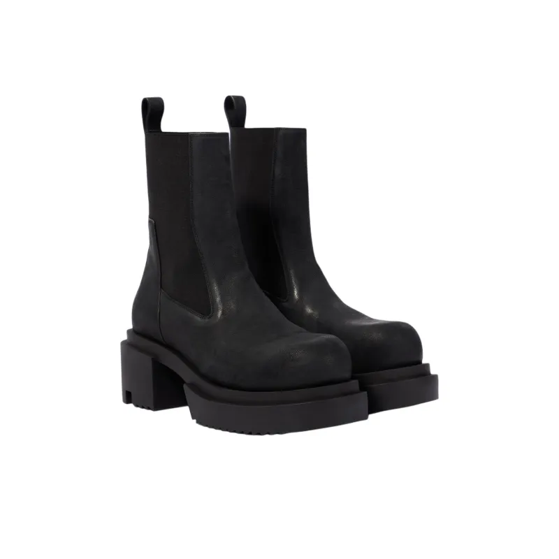 RICK OWENS/RO Beatle Short Chelsea Boots 7.5cm Men's Black-1