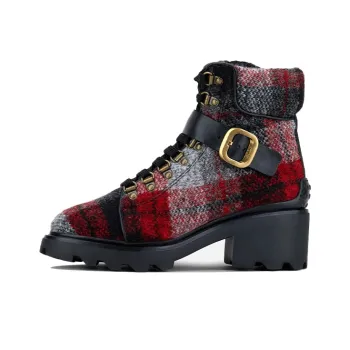TOD'S Ankle Boots Women's Gray Red Black