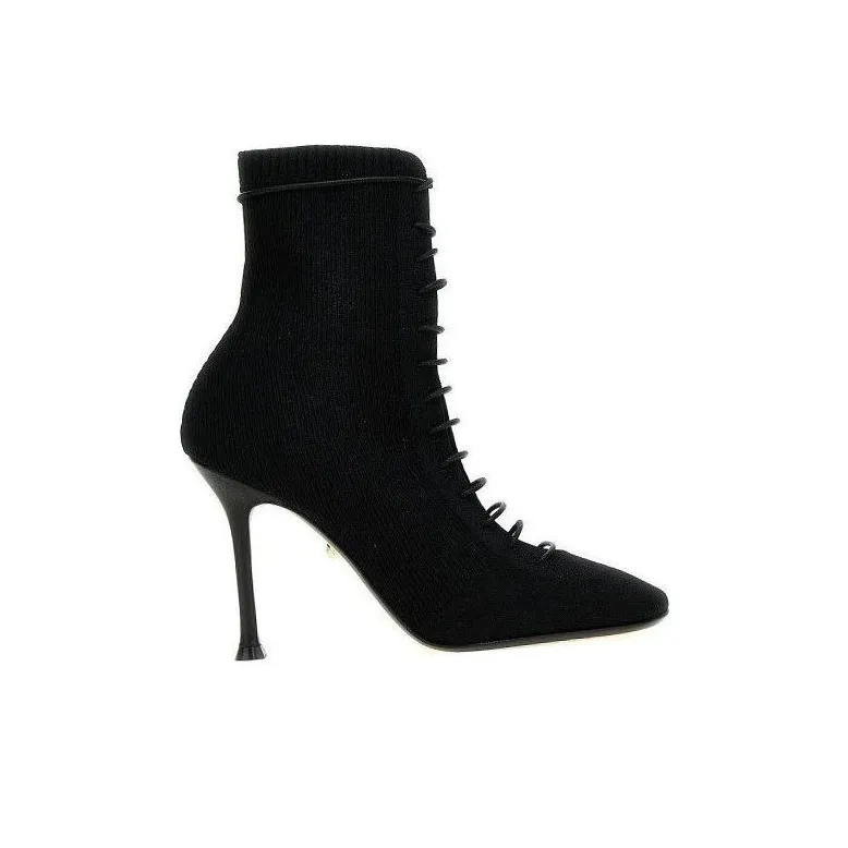 Alevì Love Ribbed-knit Ankle Boots-3