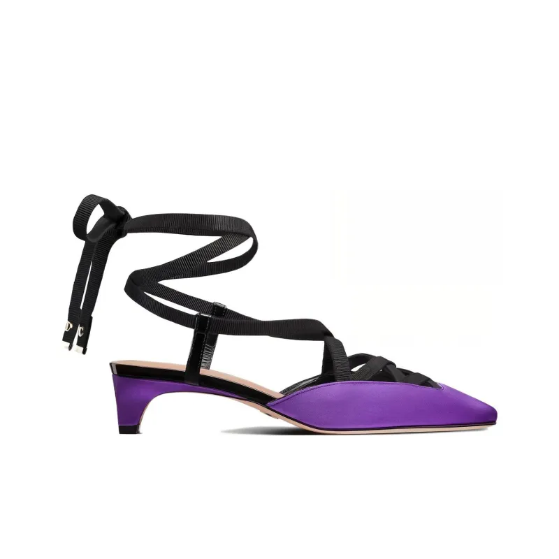 DIOR Cone Heel High Heels 4cm Women's Purple-1