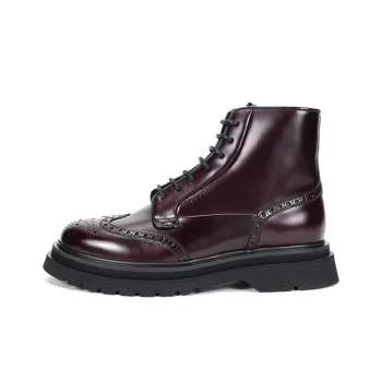 PRADA Ankle Boots Men's Dark Purple Red
