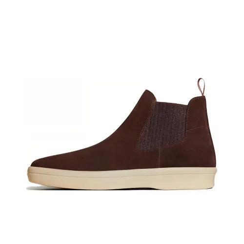 Loro Piana Ultimate Walk Ankle Length Chelsea Boots Men's Umber