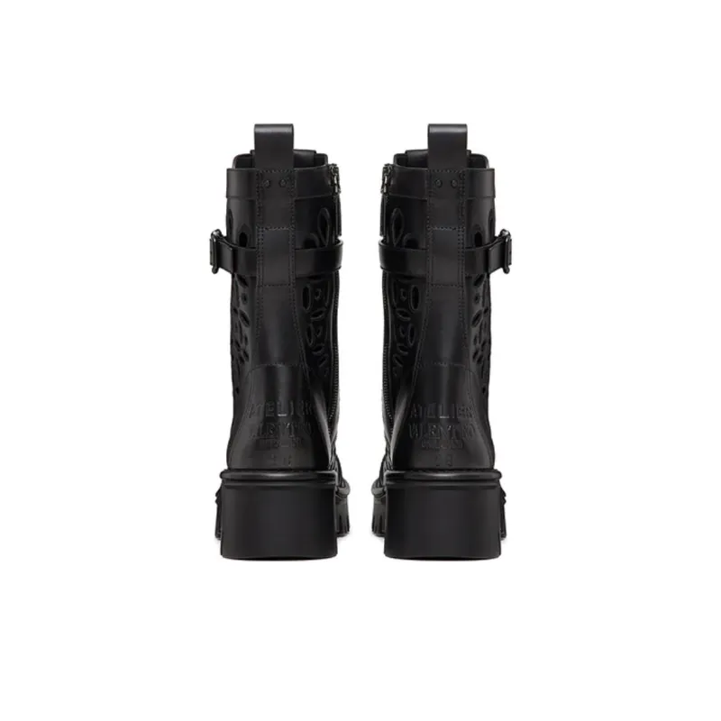 Valentino Women's Atelier 08 Combat Boot 'San Gallo - Black'-4