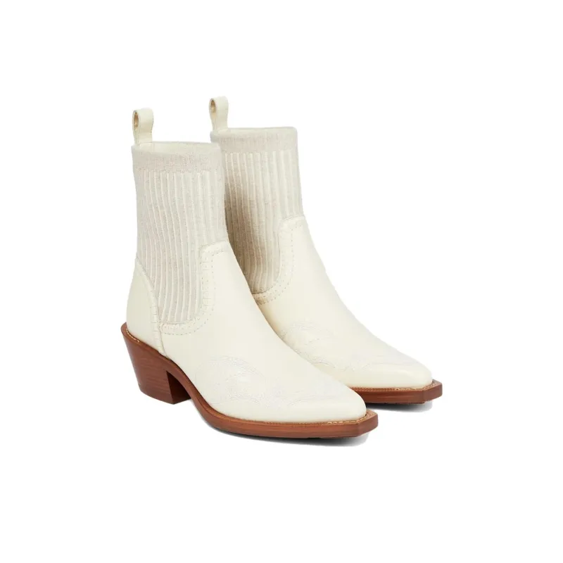 Chloe Nellie Ankle Boots 6cm Women's Beige-3