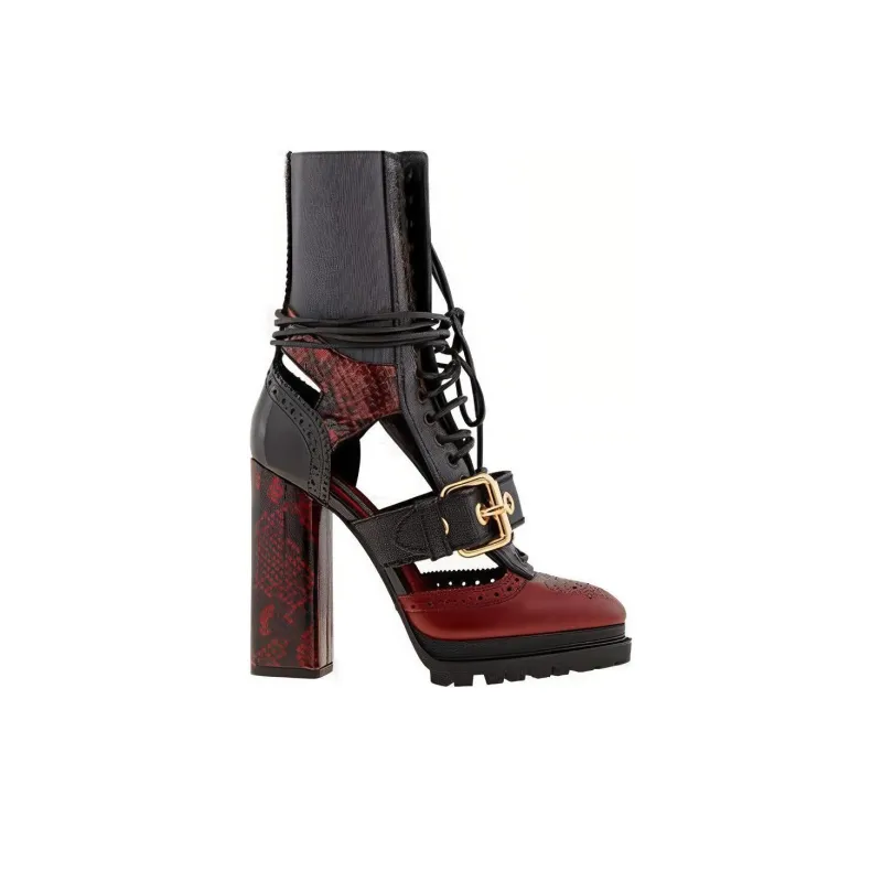 Burberry Ankle Boots 12cm Women's Red-1