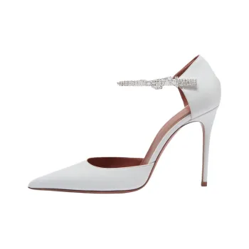 AMINA MUADDI URSINA Slim Heel High Heels 10.5cm Women's White